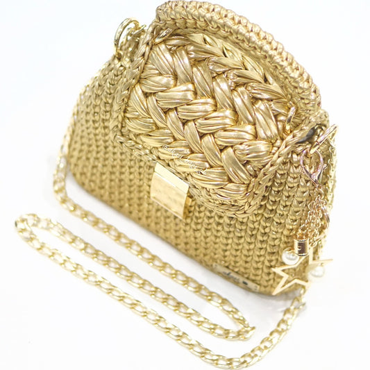 Handmade Crochet Bag (Gold)