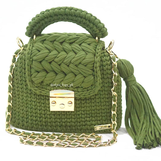 Green Handmade Crochet Bag at affordable prices