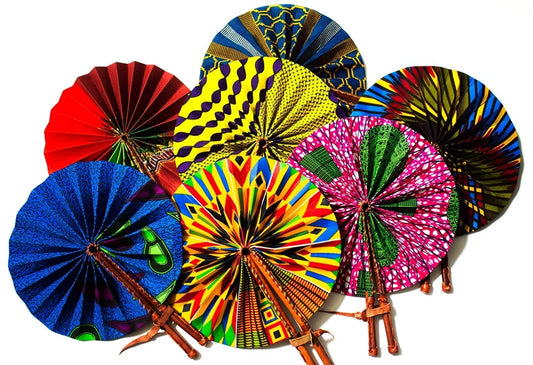 Assorted African Fabric Fan