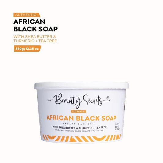 Beauty Secrets Black Soap with Shea Butter & Turmeric + Tea Tree essential oil
